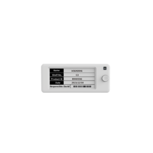Opticon SE-290A e-paper labels mounted on a shelf edge showing product names and prices